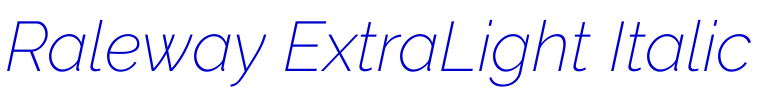 Raleway ExtraLight Italic шрифт